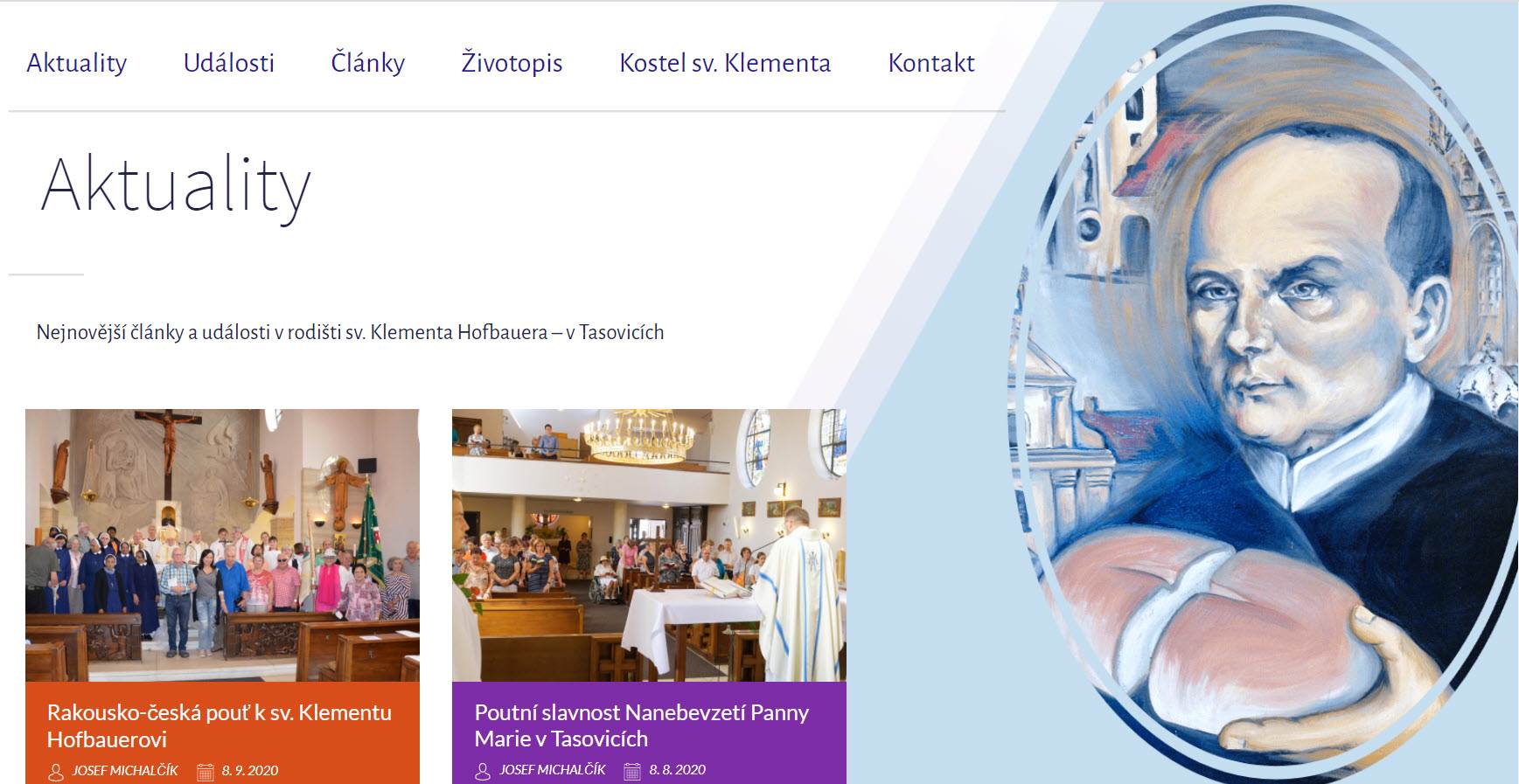 Webové stránky o sv. Klementu Hofbauerovi